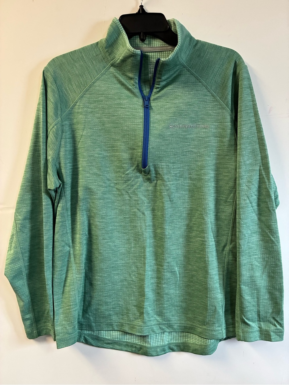 Vineyard Vines Green Heathered Quarter-Zip Pullover
